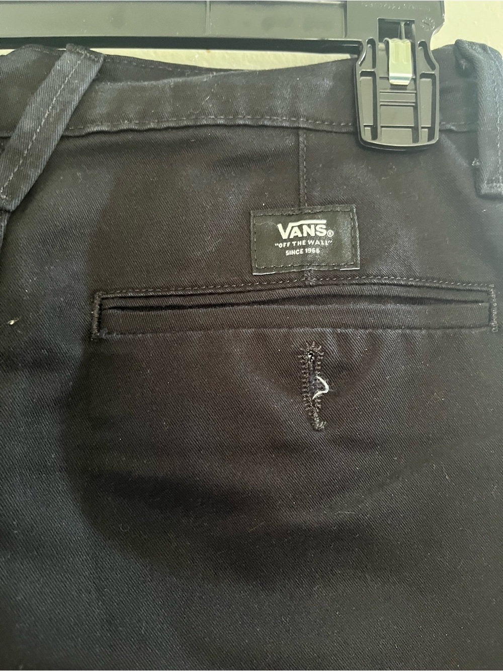 Vans Men's Slim Black Jeans with Subtle Distress - Picture 5 of 7